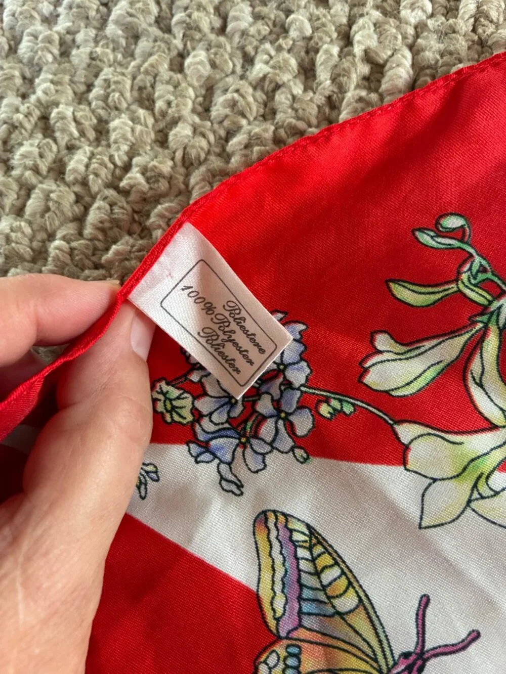 Botanical Garden Made in Italy Polyester Rolled Edge Scarf Bag Floral Garden